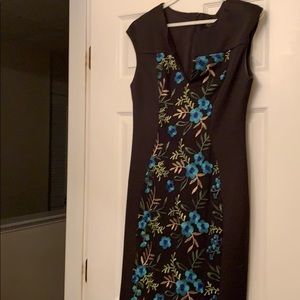 Black Dress with floral print size 6